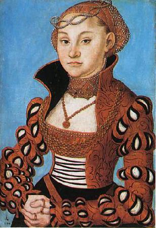 Lucas  Cranach Portrait dune noble dame saxonne Norge oil painting art